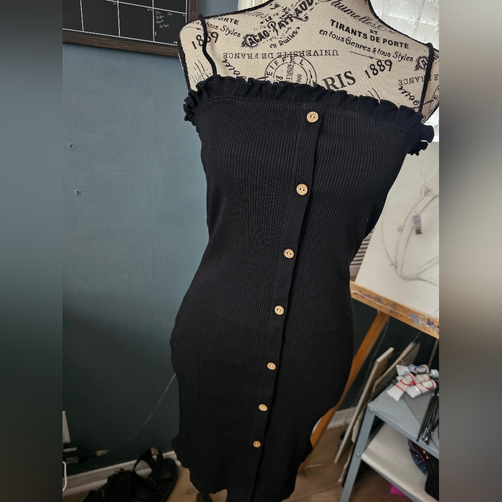 Black Mini Dress L Petite - Picture 3 of 8